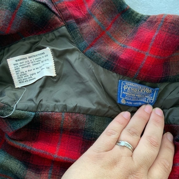 𝅺VINTAGE Pendleton Plaid Wool Button Up Shirt or Shacket - Picture 3 of 4